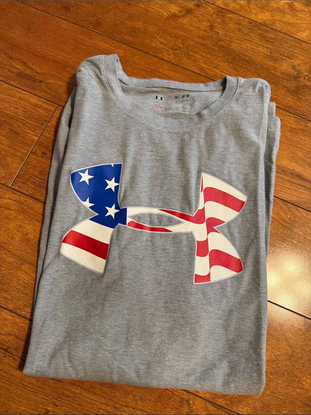Under Armour Gray T-Shirt with American Flag Logo